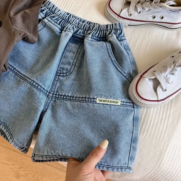 中小童夏款百搭牛仔短裤宝宝裤蓝色男女童款网红新款韩版宽松短裤