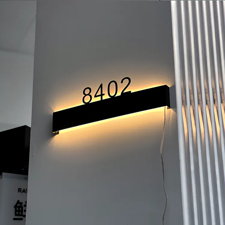酒店发光门牌不锈钢镂空灯箱号码牌足浴美容会所餐厅包厢数字发光