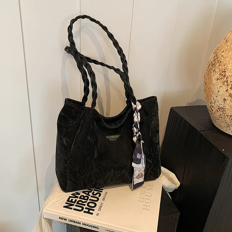 手编肩带大容量百搭手提包女包通勤小众高级单肩包女包包手拎包