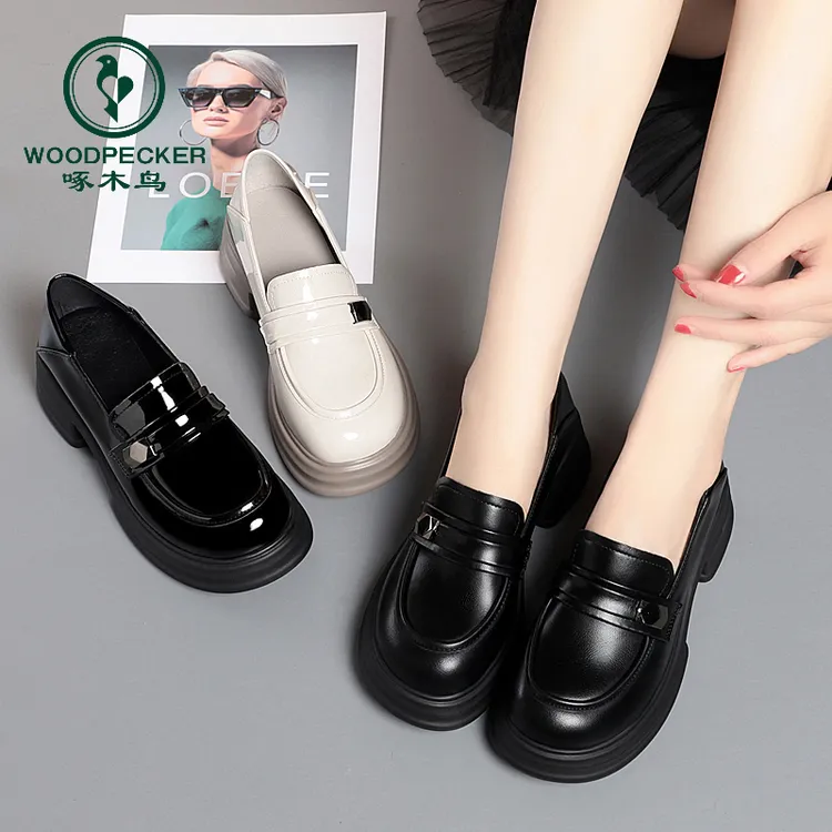 厚底软面软底英伦风舒适软弹乐福鞋