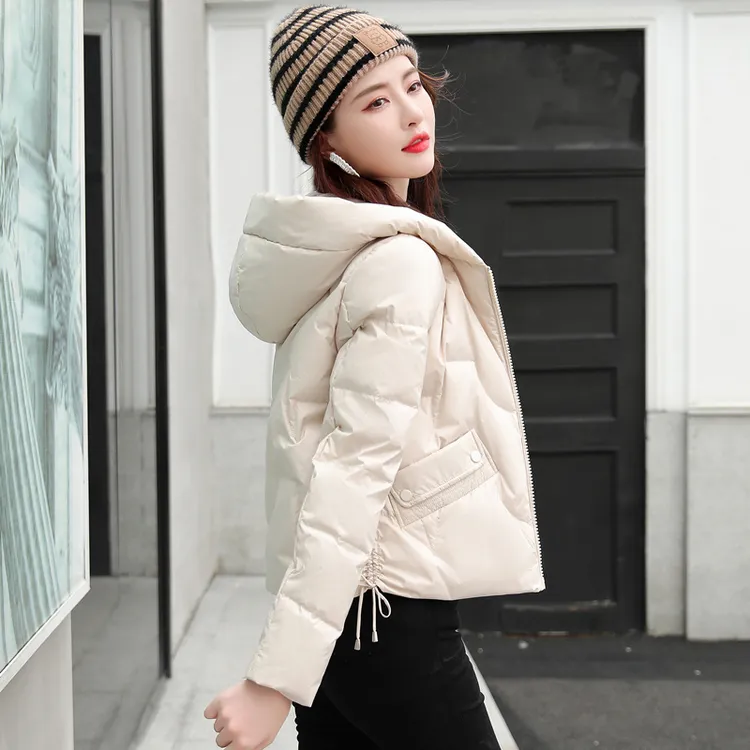 短款羽绒服2025女款冬季小个子新款正品时尚洋气白鸭绒连帽外套潮