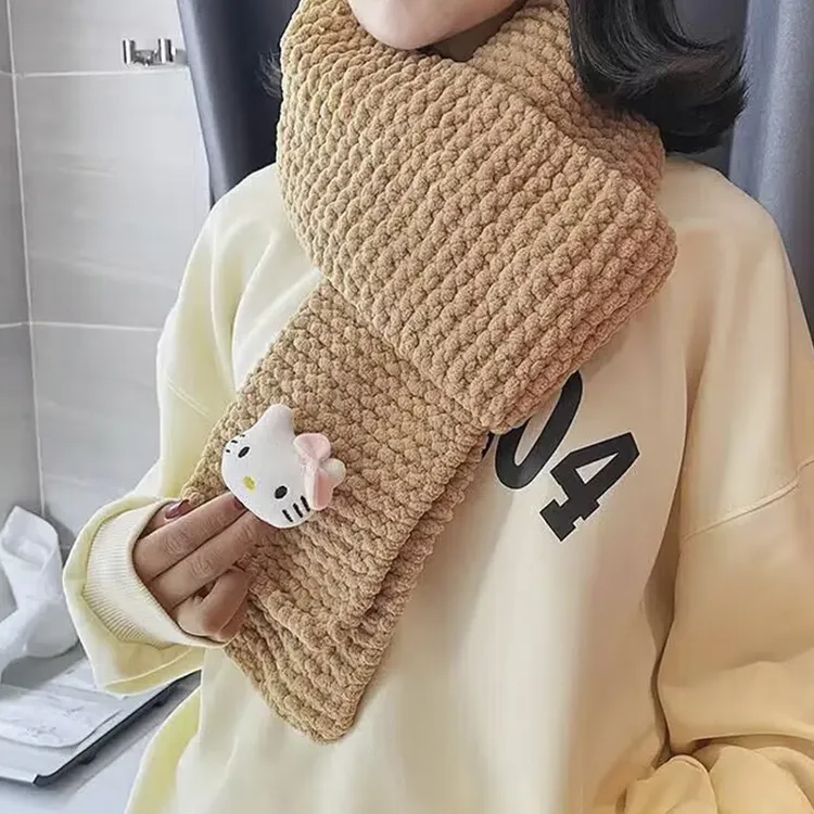 diy解闷手工冰条线编织围脖自制材料包凯蒂猫送女友秋冬创意礼物