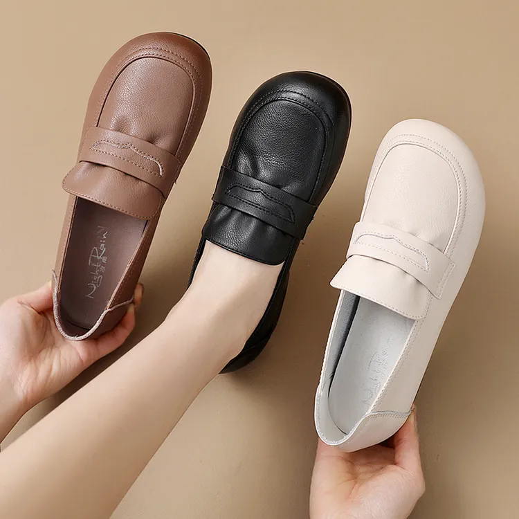 夏季妈妈鞋软底上班单鞋中老年人久站不累脚女鞋中年女士皮鞋防滑