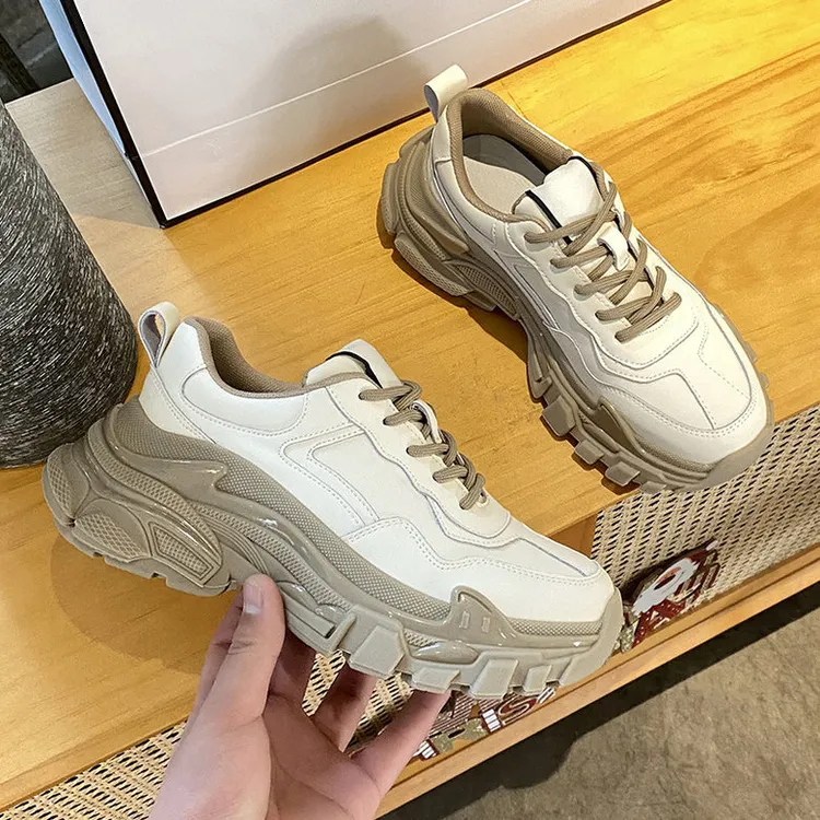 老爹鞋女2025新款百搭增高运动休闲鞋小众设计松糕厚底圆头潮