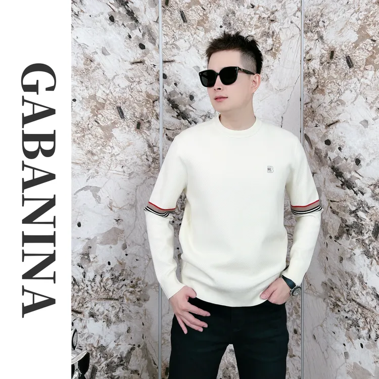 GABANINA秋冬羊毛羊绒针织打底男士新款轻奢百搭休闲长袖M2401