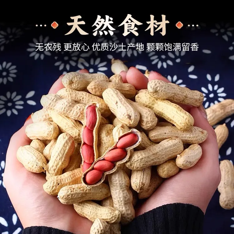 红嘴娃江西农家日晒四粒红花生308g精选休闲小零食日晒美味不漂白