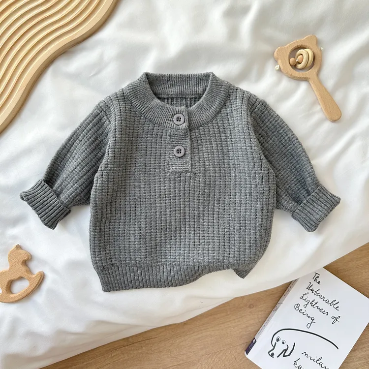 婴幼儿打底上衣秋冬儿童百搭毛衣秋季内搭针织厚款女童圆领毛衣