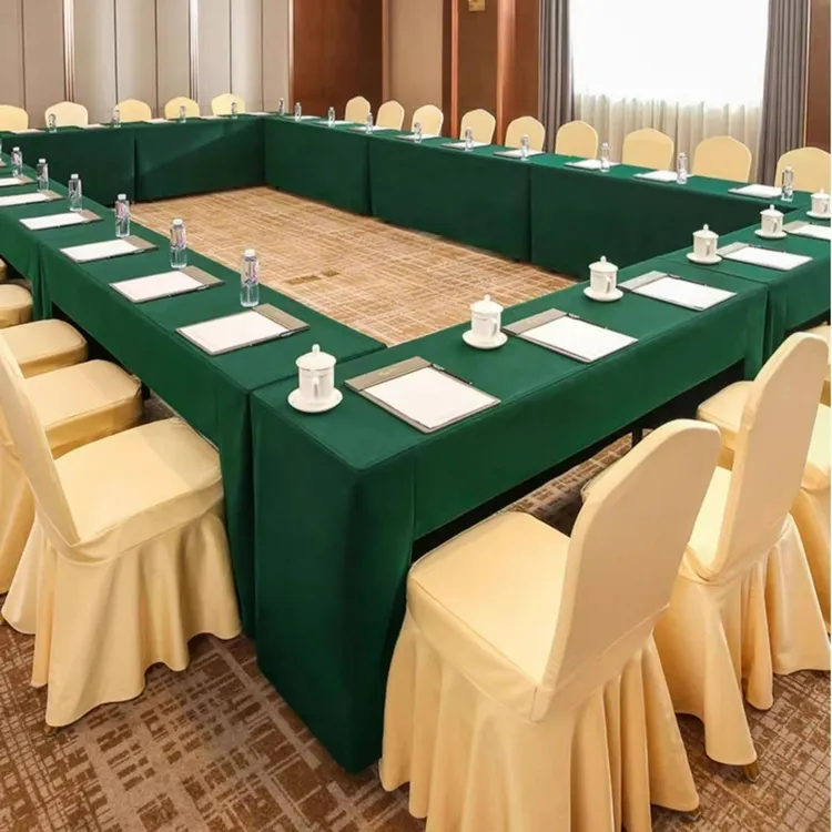 会议桌布长方形绒布台尼桌面展会台呢台泥桌套酒店会议室桌子罩