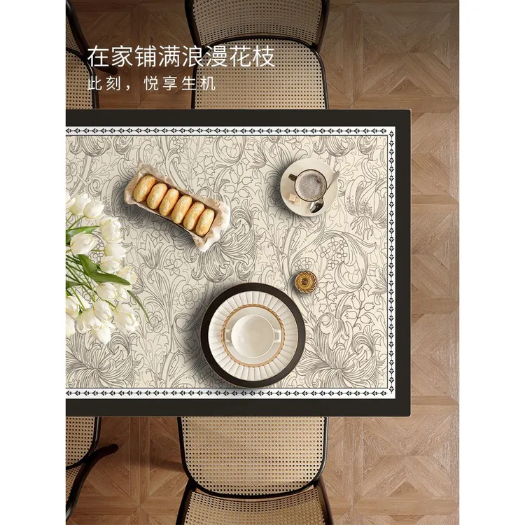 美式轻奢餐桌垫茶几垫桌布防水防油免洗高级感客厅桌面保护垫台布