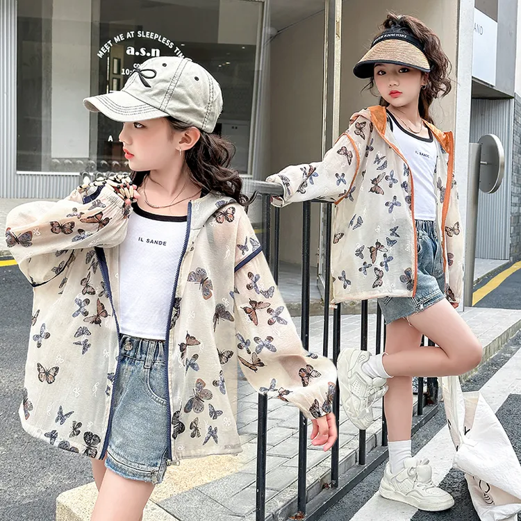 女童防晒衣夏季6-12岁15岁中大童皮肤衣洋气潮款女孩轻薄透气外套
