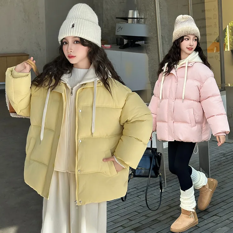 女童棉衣外套加厚2024新款6-12岁15岁休闲洋气中大童宽松冬季棉服