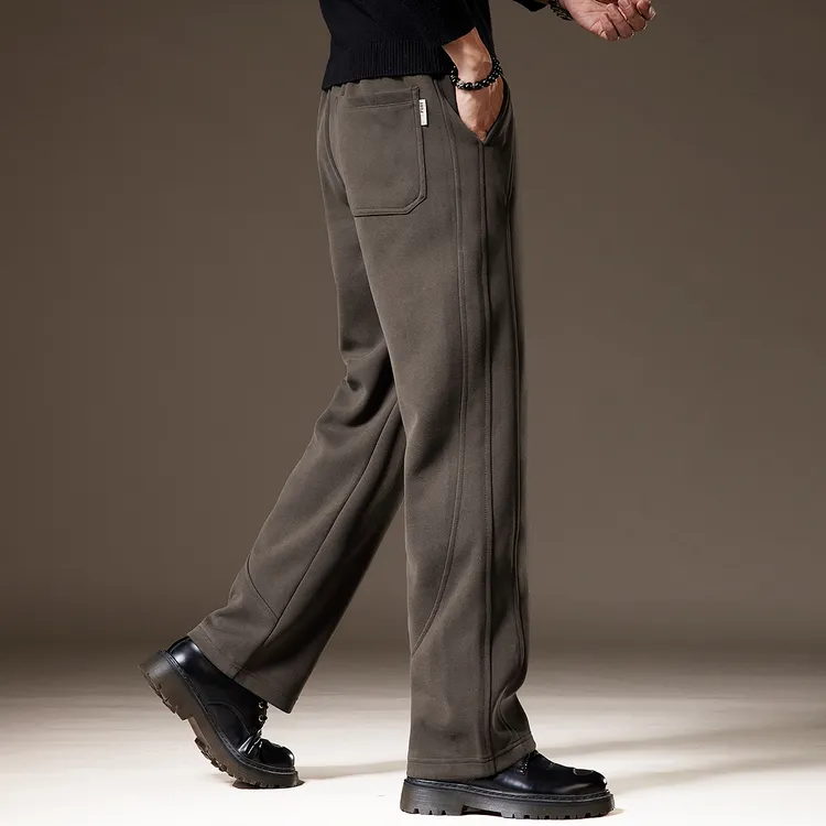 高端美式潮牌宽松直筒卫裤男2025秋季男士重磅拼接垂感运动休闲裤