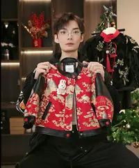 【新年快乐1】2025新款男女童兔然发财国风款皮夹克风宝皮衣