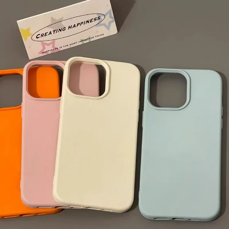 高级感防滑适用iPhone15苹果13小众手机壳14promax创意12简约纯色
