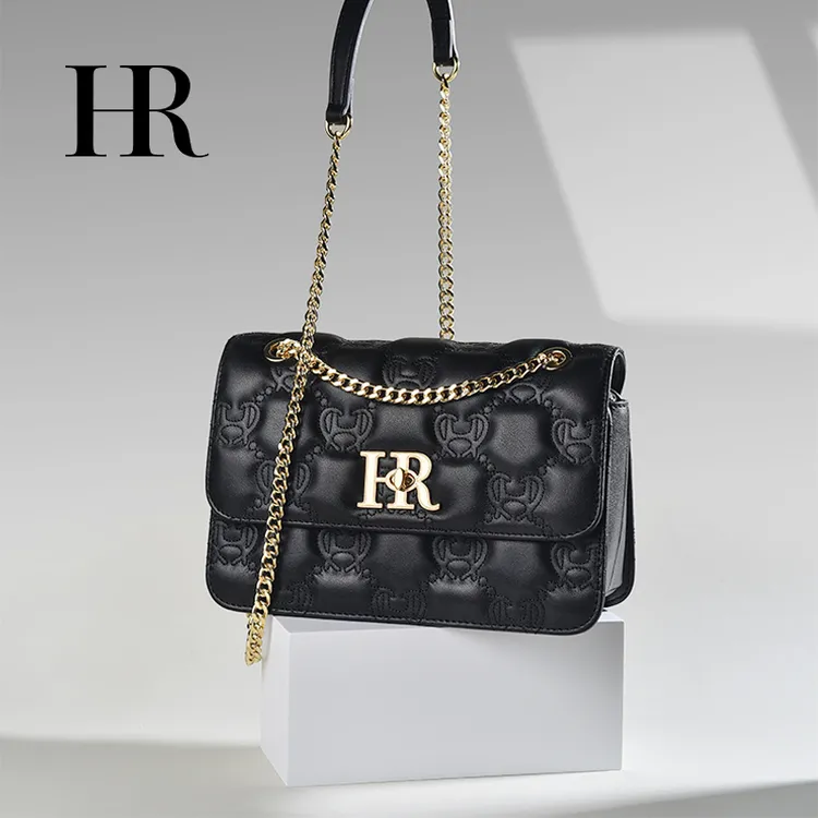 HR赫莲娜包包女款爆款2025新款菱格链条单肩腋下百搭气质通勤女包