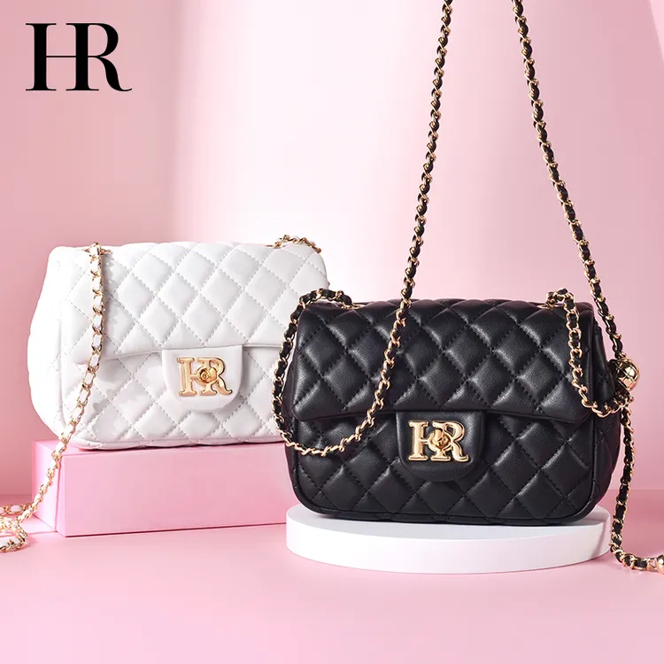 HR赫莲娜包包女款爆款2025新款气质真皮包包女单肩斜挎菱格通勤包