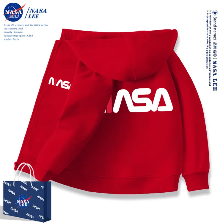 NASA儿童外套秋冬款2026女童新年开衫上衣男童马年本命年红色衣服