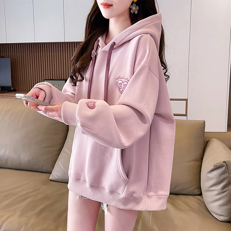 连帽卫衣女2025新款春秋韩版宽松大码女装薄款个性设计感小众外套