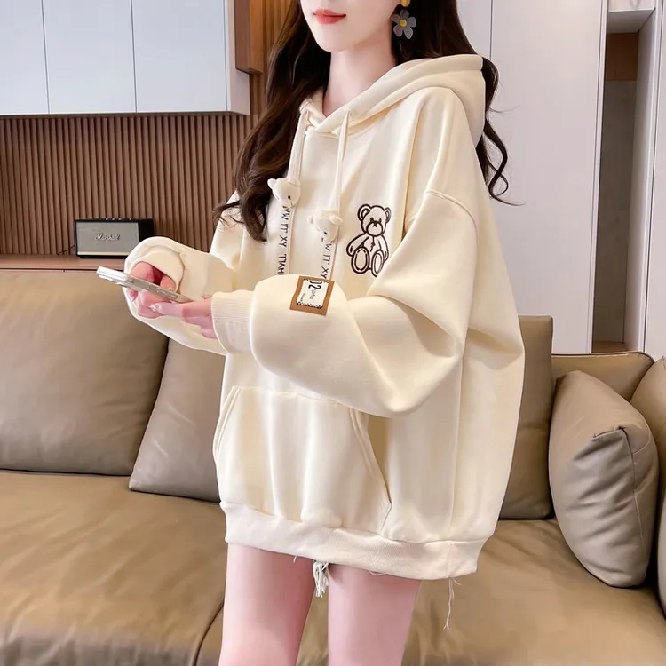 连帽卫衣女2025新款春秋韩版宽松设计感小众慵懒风薄款百搭外套潮