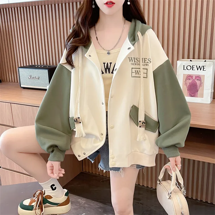 早秋装棒球服外套女2024新款春秋季韩版宽松薄款重工刺绣开衫卫衣