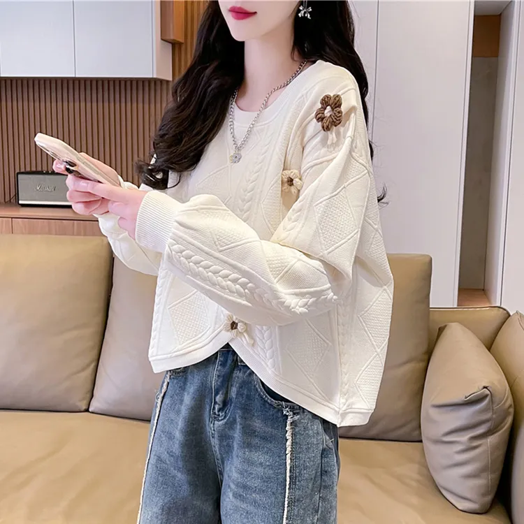 立体装饰薄款卫衣女2025新款春秋季韩版宽松小个子短款上衣外套潮