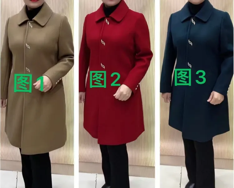 平方领中长款大衣