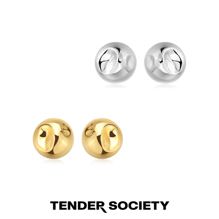 tender society 铜合金耳饰 Tensi系列凹陷半球大号小号耳钉小众 