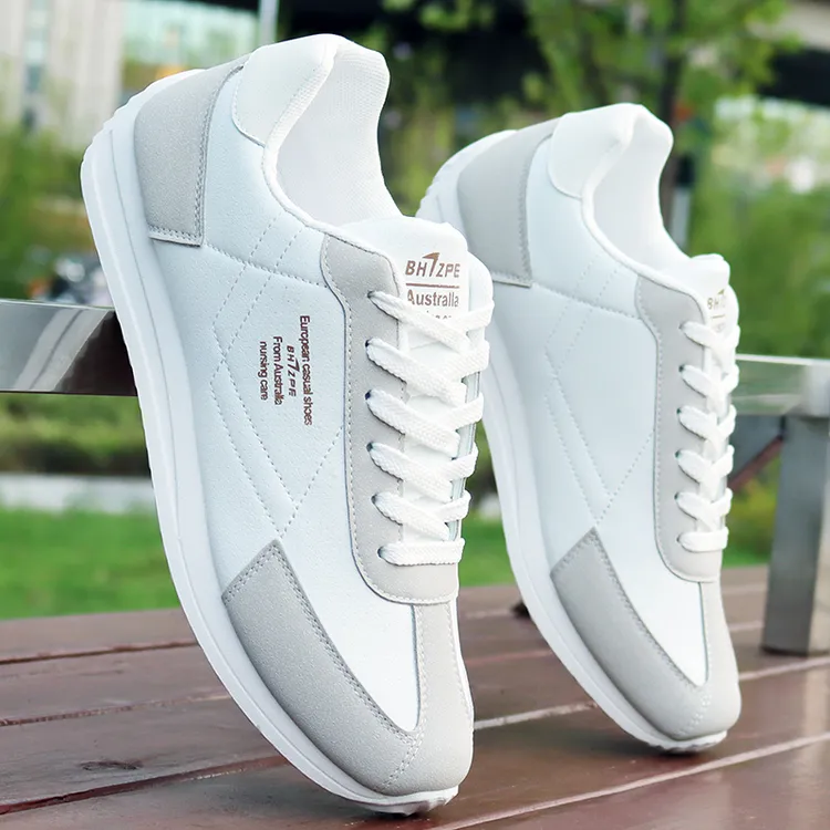 男鞋秋冬皮面防水运动鞋2024新款阿甘鞋跑步休闲百搭小白鞋男板鞋