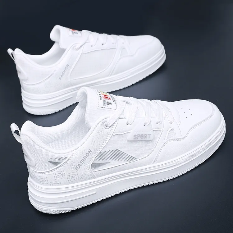 潮牌夏季新款透气小白鞋男士韩版休闲百搭镂空防臭网面运动男板鞋