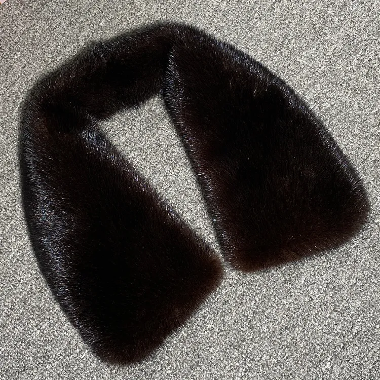 冬季百搭进口水貂毛领子男女通用真毛领方领整皮貂皮大衣毛领单卖