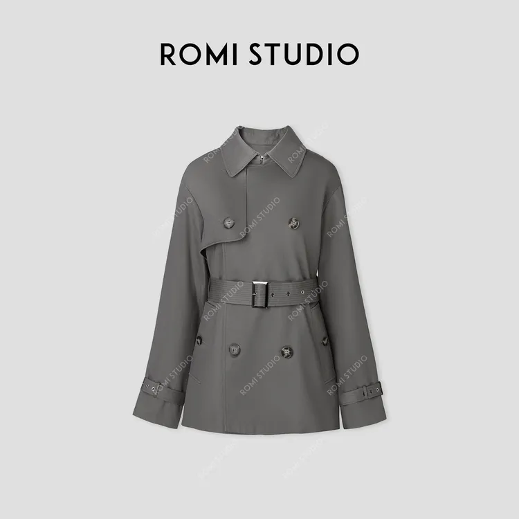ROMI STUDIO“温柔有度”新疆长绒棉腰带长款风衣外套 431WS256