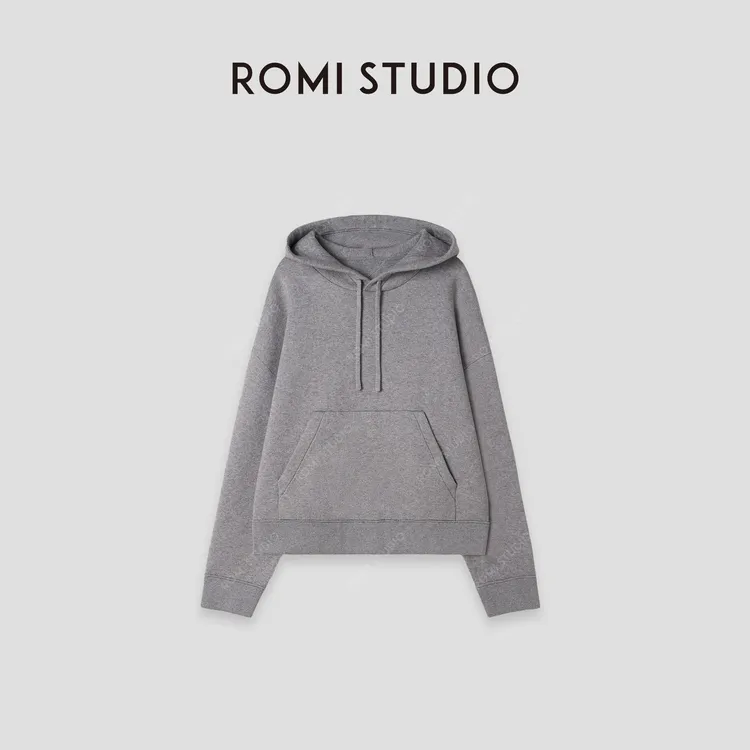ROMI STUDIO“ChillVibe”12s山羊绒混纺双层莱卡连帽卫衣 432TS355