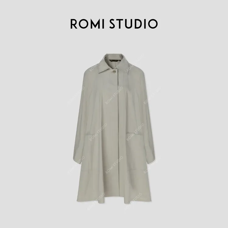 ROMI STUDIO“张弛有度”轻量化高密棉肌理感风衣外套 431W5016
