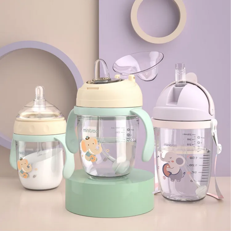 儿童鸭嘴杯宝宝学饮杯婴幼儿吸管杯防呛奶瓶喝水杯宽口径水杯防漏