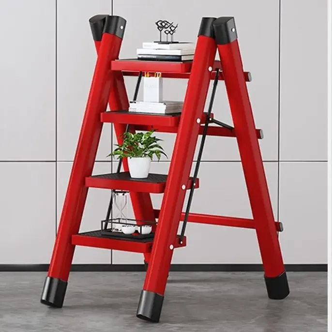 家用多功能人字梯折叠梯子楼梯凳室内折叠花架扶梯四步梯登高梯子