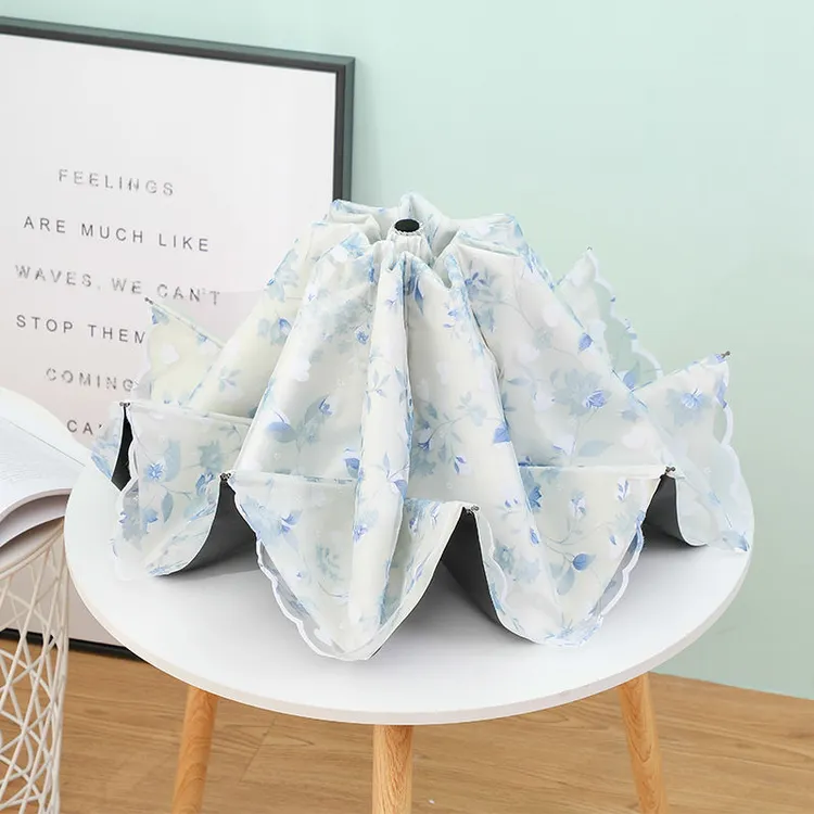 太阳伞蕾丝公主洋伞防紫外线遮阳防晒双层黑胶两用小清新学生新款