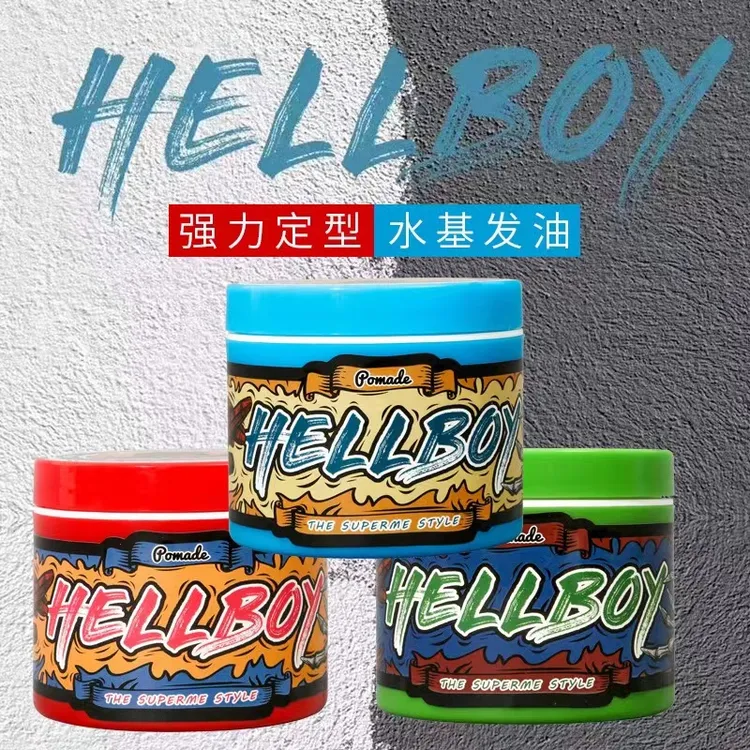 美国HELLBOY地狱男爵发油男士定型保湿 复古大背头发蜡发泥油头膏