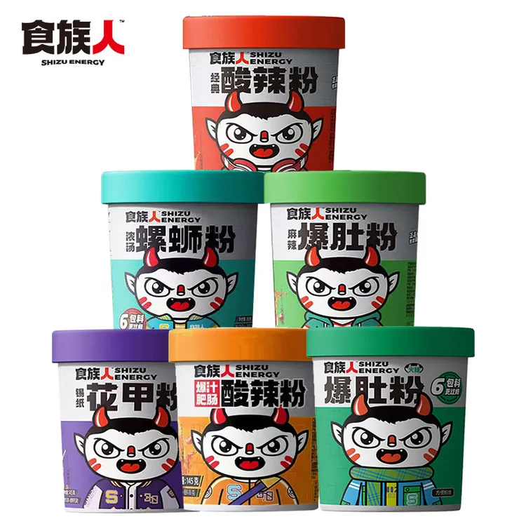 食族人经典酸辣粉麻辣爆肚桶装嗦粉螺蛳粉鸭血粉丝花甲微辣牛肉面