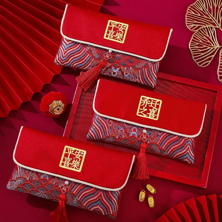 布艺刺绣红包高档刺绣结婚随份子婚礼新款高档改口艺高高档布艺