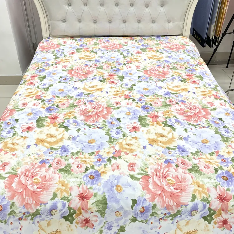 四季款双层纱亲肤棉床单舒适透气印花SP