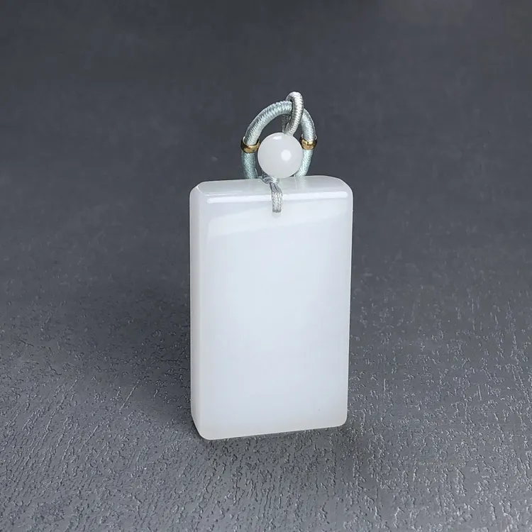 精品石英岩质玉高货克拉玛依宝石光正品玉牌子吊坠方牌平安无事牌