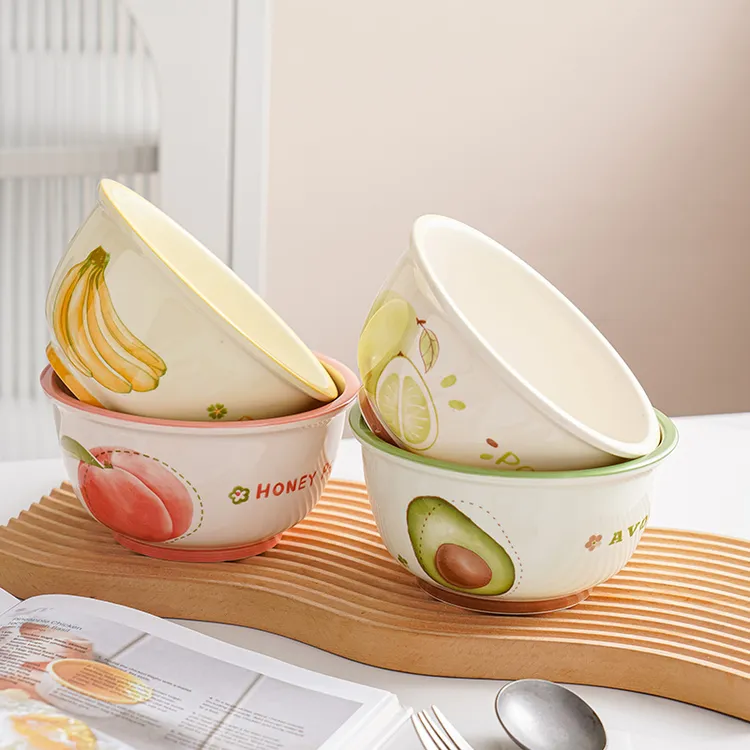 水果6寸面碗高颜值餐具可爱宿舍泡面碗陶瓷家用沙拉碗吃饭碗汤碗