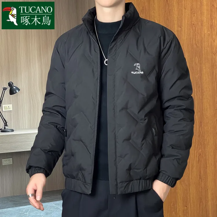 啄木鳥男士外套2024冬季新款保暖立领韩版潮流短款帅气百搭上衣