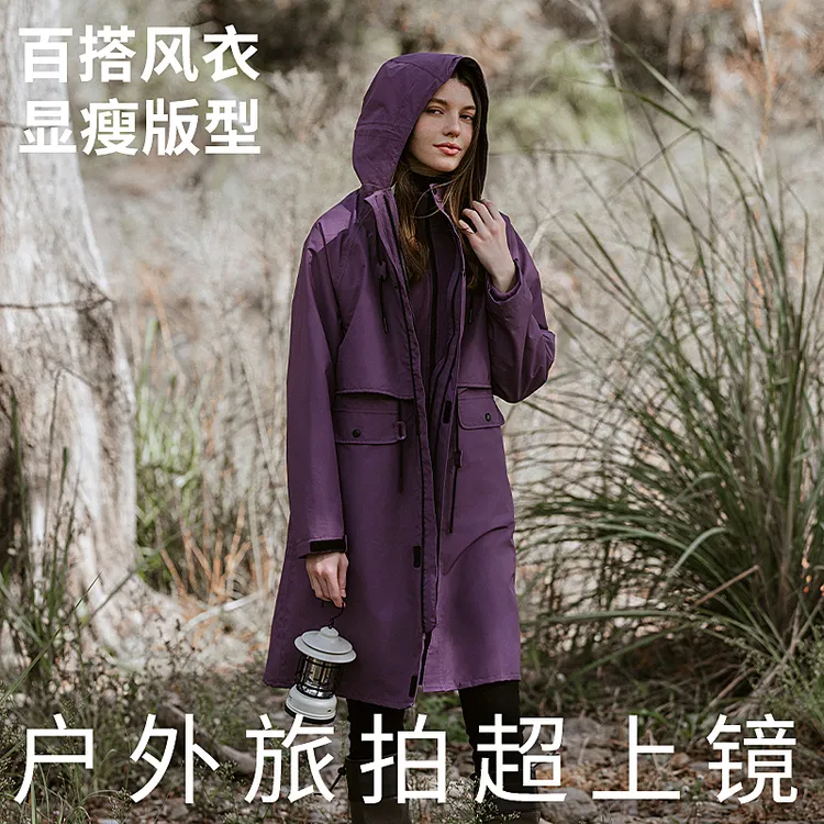 户外保暖冲锋衣压胶女三合一连帽冬季防水防风休闲时尚收腰外套