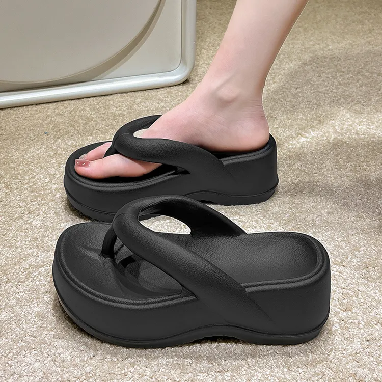 潮流耐磨人字拖女士夏季2025新款爆款踩屎感防滑厚底高跟外穿凉拖