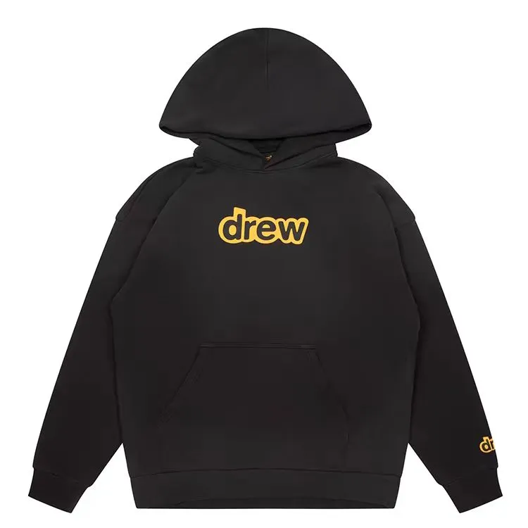drew house secret字母印花连帽套头卫衣 男女同款 黑色