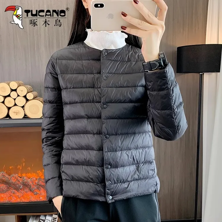 【官方品牌】啄木鸟女轻薄羽绒内胆外套冬季2025新款鸭绒保暖羽绒服