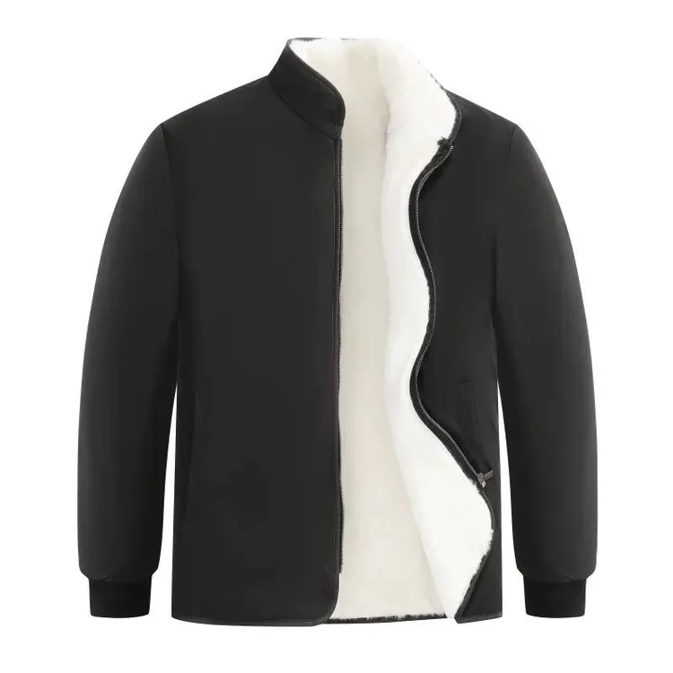 羊毛棉袄男皮毛一体外套加绒厚东北羊皮袄中老年冬季棉衣棉服防风