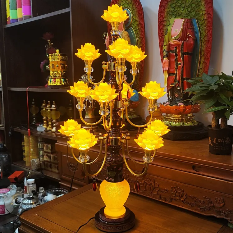 熹匠十三品琉璃LED灯莲花灯七彩寺庙菩萨长明观音灯