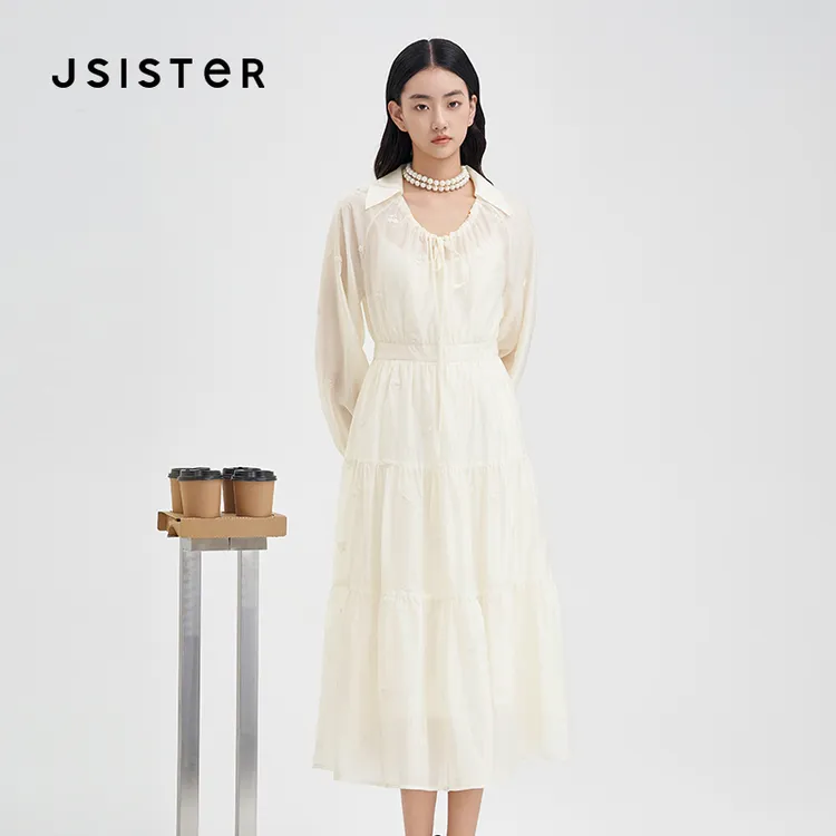 jsister春季新款连衣裙 JS女装时尚法式气质浪漫设计师收腰